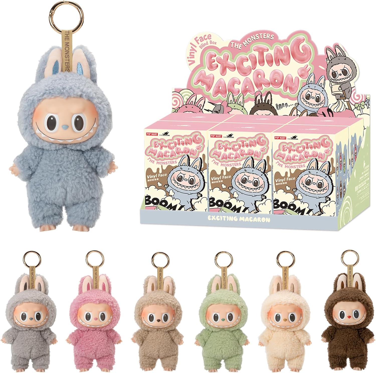 LABUBU The Monsters - Tasty Macarons Vinyl Face Blind Box, 6PCs The Monsters Blind Box Figures, Random Design Action Figures Collectible Toys Home